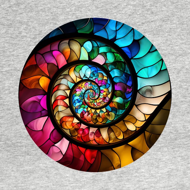 Rainbow Spiral Stained Glass by TheJadeCat